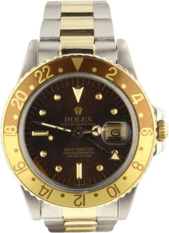 Third Generation: GMT-Master 1675x (1981 — 1988) with the black face and gold accents