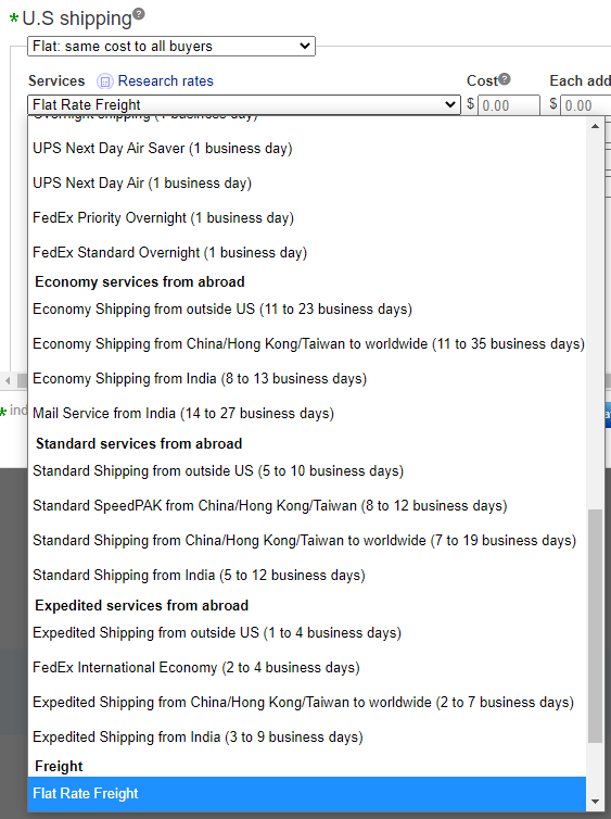 flat rate freight shipping time