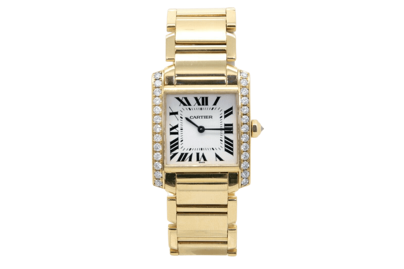 used cartier gold tank watch