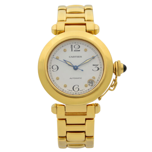 cartier pasha yellow gold watch