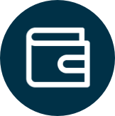 An icon of a wallet.