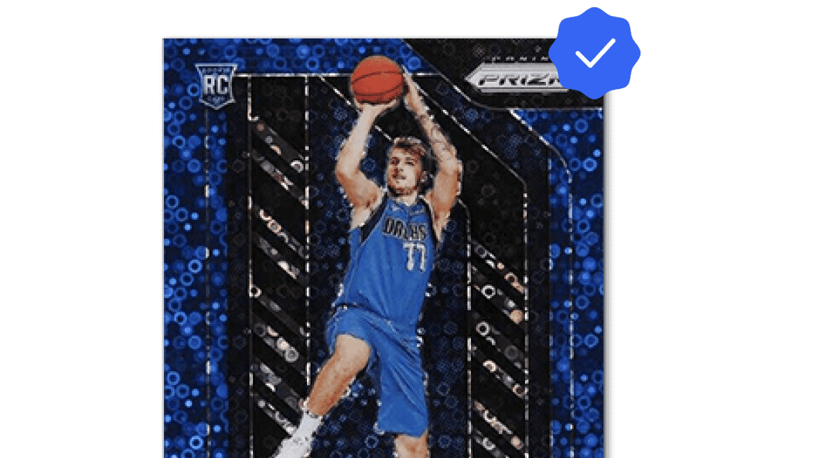 A sports trading card with an Authenticity Guarantee checkmark in the top right corner.