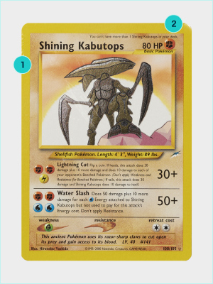 A Pokémon card in Lightly Played condition on a multicolor background.