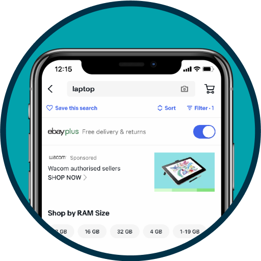 Image of the eBay app
