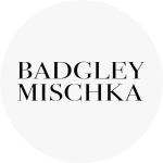 The Badgley Mischka logo, which is the brand name in black text.