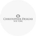 The Christopher Designs logo, which is the brand name written in black text with a 'CD' monogram above and the words 'New York' beneath.