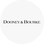 Dooney & Bourke black lettering logo.