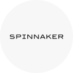 The Spinnaker logo, which is the brand name written in black text.
