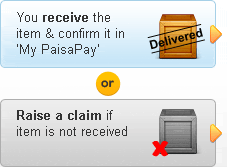 You receive the item & confirm it in 'My PaisaPay' or Raise a claim if item is not received