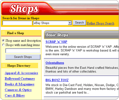 eBay Shops Directory