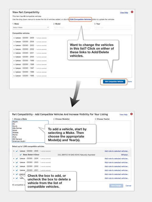 Parts Compatibility Listings eBay Motors