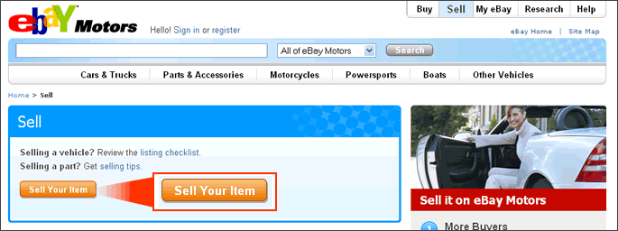 eBay Motors How to Sell a Vehicle