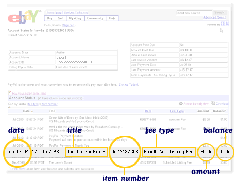 My Ebay Summary Purchase History | Slide Elements