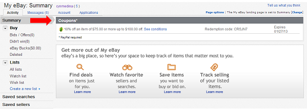 Ebay How To Redeem Coupons