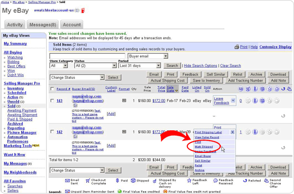 search package tracking number