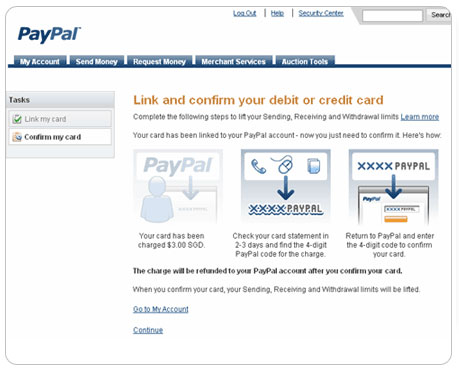 paypal code digit confirm identity