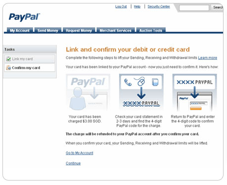 problem code paypal confirmation Your Confirming Identity