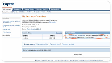 confirm card code paypal identity statement debit digit account enter credit