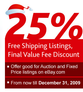 25% Free Shipping Listings, Final Value Fee Discount