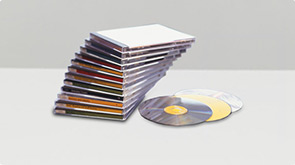 Stack of CDs and DVDs