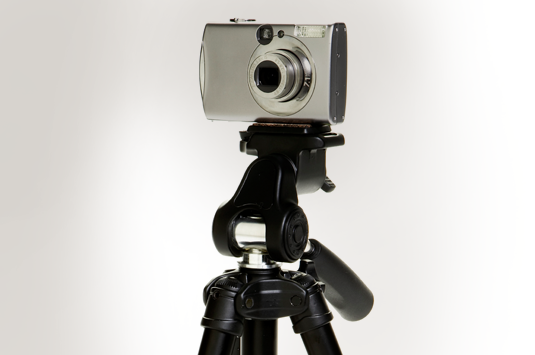Camera on tripod