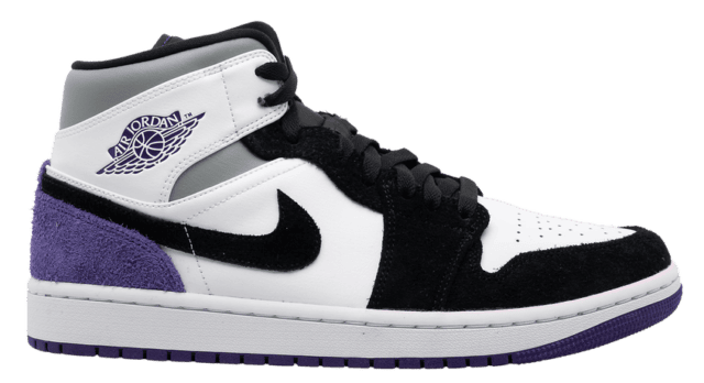 Jordan 1 mid purple shoes
