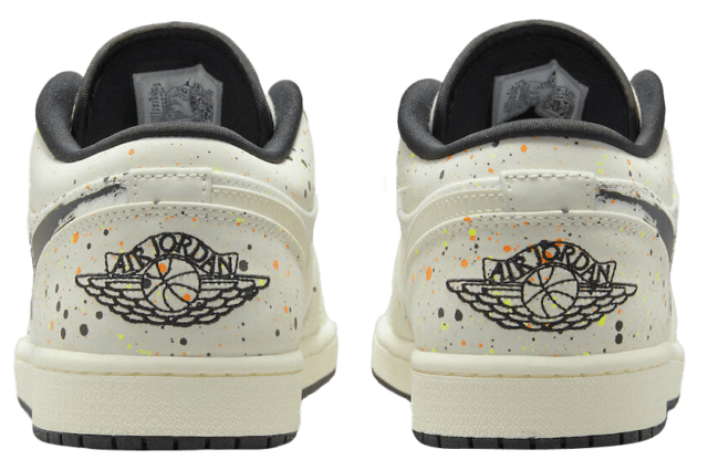 Nike Air Jordan 1 Low Brushstroke ジョーダン 1 ロー Jordan 1 Low Brushstroke Swoosh - Black Red for Sale
