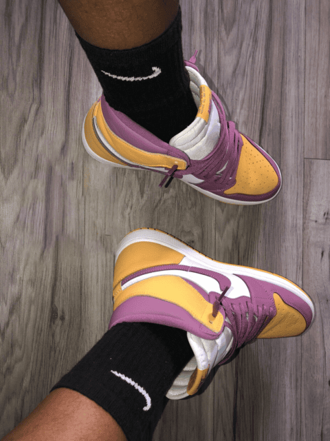 pink high top jordan 1s