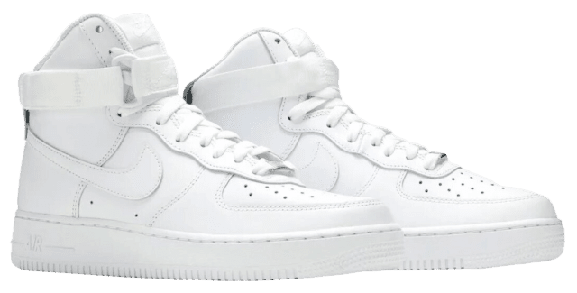 High top shop all white forces