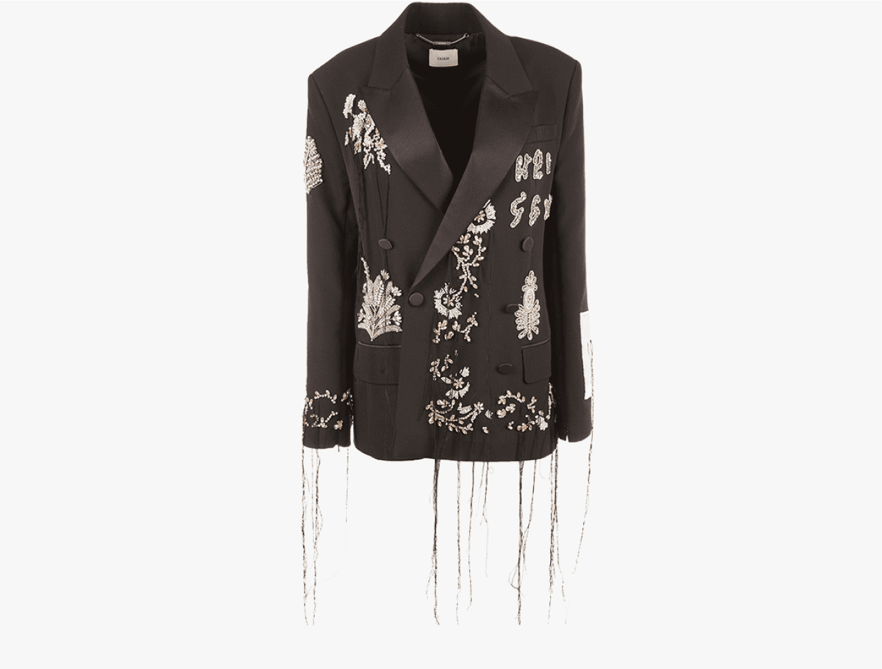 Embellished tuxedo jacket from ERDEM's runway mobile