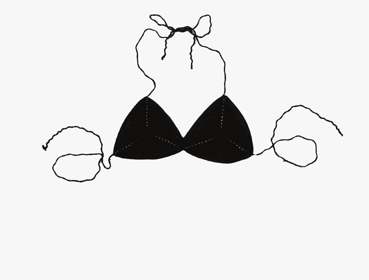 Black crochet bikini top from Kallmeyer's runway mobile