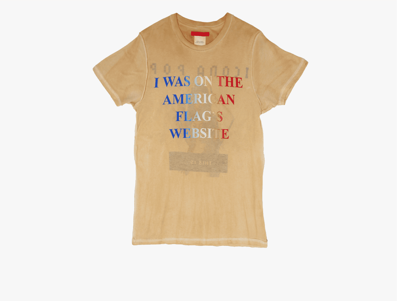 Tan icona pop reversible t-shirt from Eckhaus Latta's runway mobile