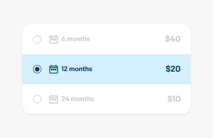 Monthly financing mobile
