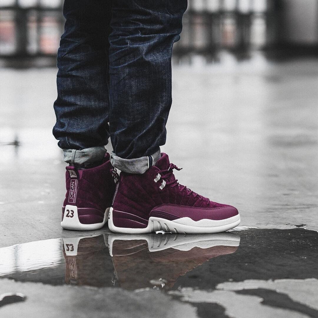 Burgundy jordans hot sale 12