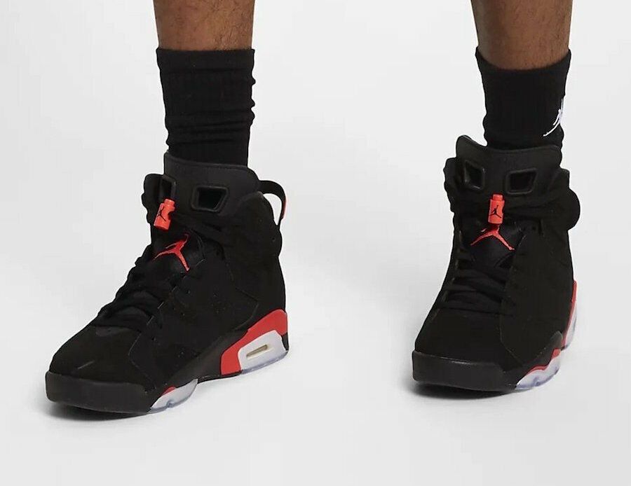 jordan 6 black and red shoes
