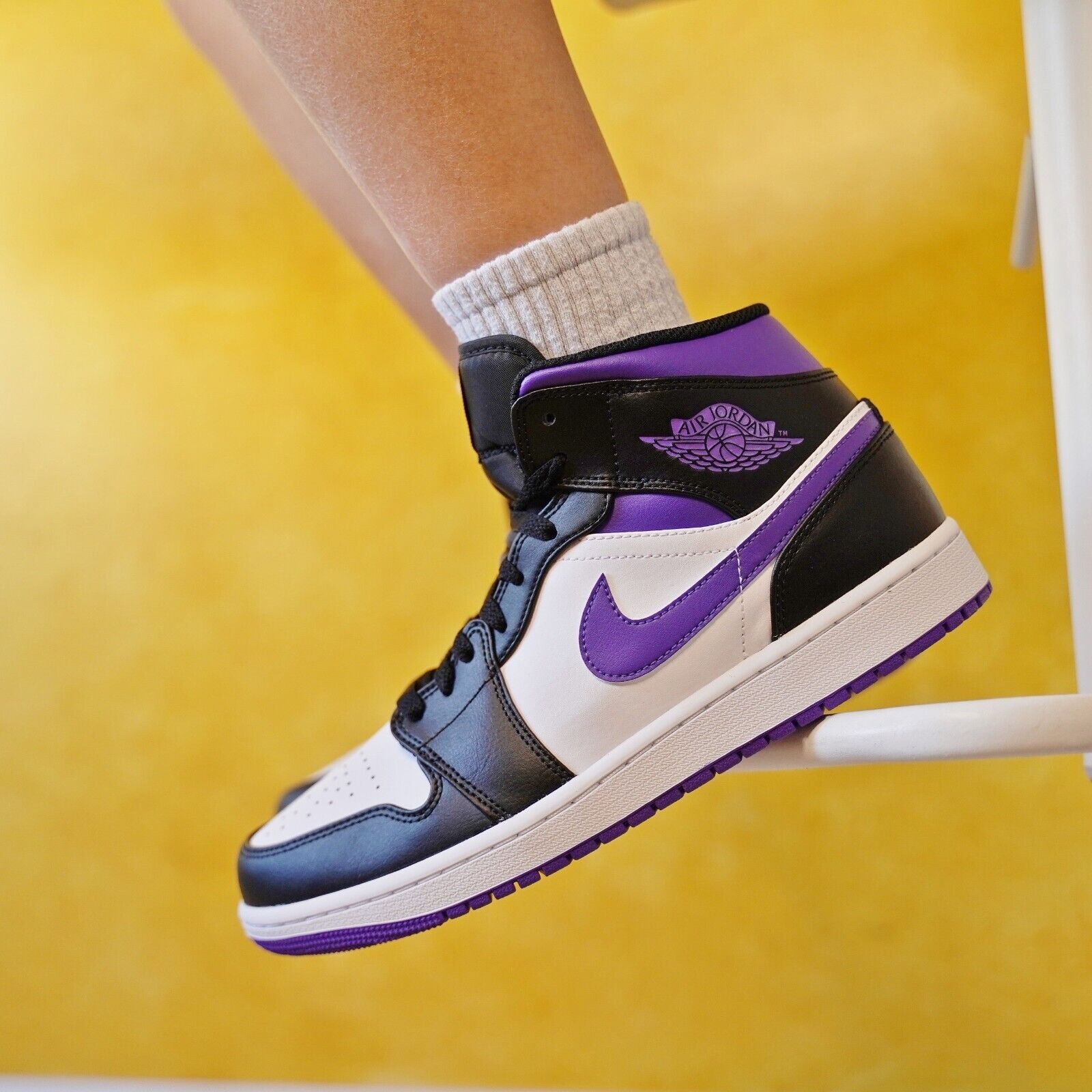 エアジョーダン 1 Mid /Black Court Purple 28cm Nike Air Jordan 1 Mid Dark Concord Purple Black Sneakers