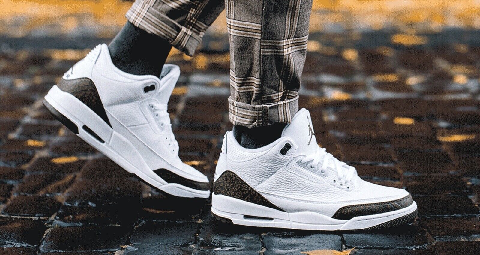 Air jordan 3 retro top white dark mocha & chrome