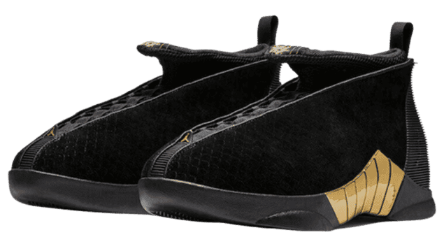 Black and 2025 gold jordan 15s