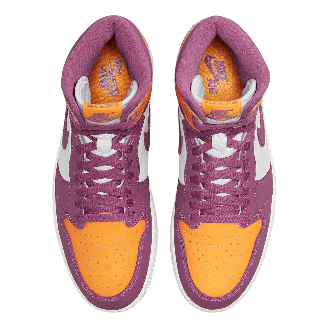 Nike Air Jordan 1 紫/黄色/白 JORDAN BRAND AIR JORDAN 1 MID (GS) DARK CONCORD/TAXI-WHITE