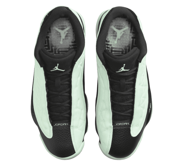 jordan 13 black and green shoes