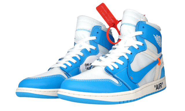 OFF-WHITE c/o Virgil Abloh x Air Jordan 1 This deconstructed variant  predominately boasts the signature “Chicago…