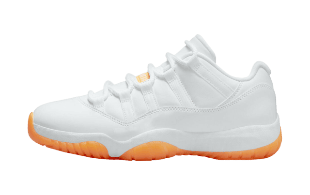 orange and white jordan 11 shoes