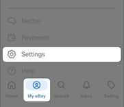 Open the eBay app, log in, and tap on My eBay