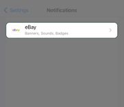 Tap on notifications and then select eBay