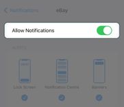 Turn on notifications and turn on allow notifications