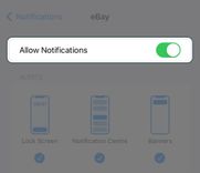 Then, toggle on 'allow notifications'