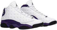 Jordan 13s shop purple and white