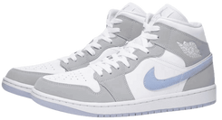 Jordan Air Jordan 1 Mid White / Aluminium / Wolf Grey High Top Sneakers -  Sneak in Peace