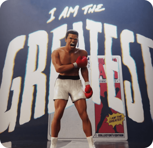An NFT of Muhammad Ali in front of the words ‘The Greatest.’