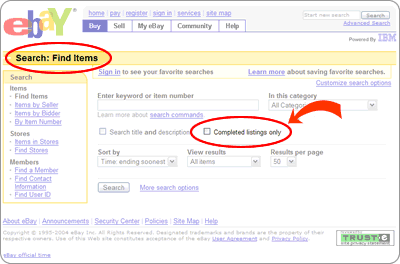Search Completed Listings